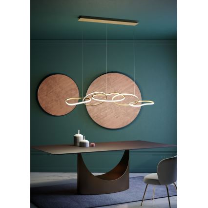 Redo 01-3392 - LED Stmívatelný lustr na lanku BIAS LED/120W/230V 3000/4500/6500K CRI 90 zlatá