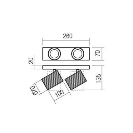 Redo 01-3403 - Bodové svítidlo DELPHI 2xGU10/7W/230V černá