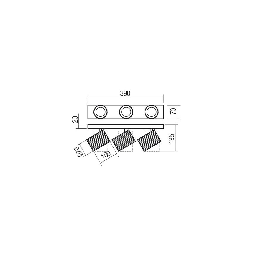Redo 01-3405 - Bodové svítidlo DELPHI 3xGU10/7W/230V zlatá