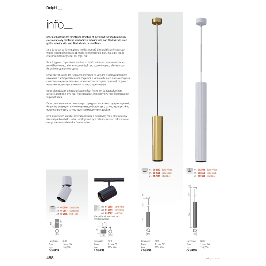 Redo 01-3406 - Bodové svítidlo DELPHI 3xGU10/7W/230V černá