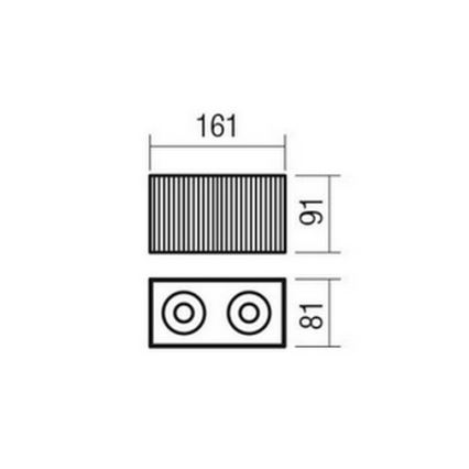 Redo 01-3412 - Bodové svítidlo DELPHI 2xGU10/7W/230V 16,1x8,1 cm černá