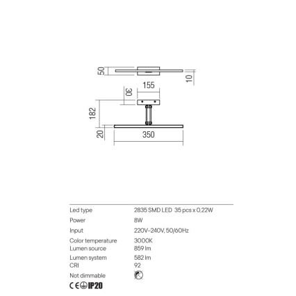 Redo 01-3461 - LED Obrazové svítidlo LINEAR LED/8W/230V 35 cm CRI 92 černá