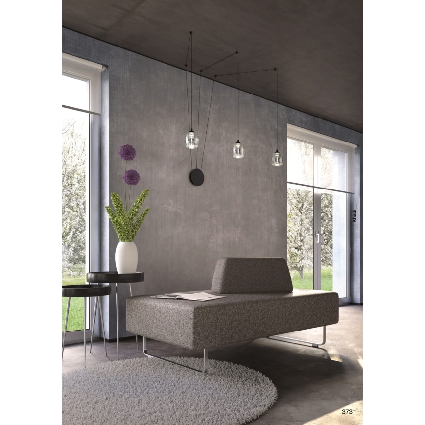 Redo 01-3485 - LED Stmívatelná nástěnná lampa KHADI 3xLED/5,5W/230V CRI 90 pr. 12 cm černá/kouřová