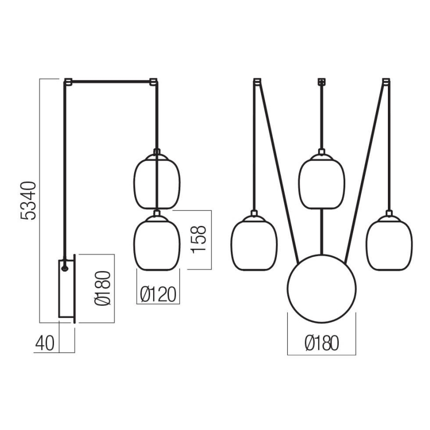 Redo 01-3485 - LED Stmívatelná nástěnná lampa KHADI 3xLED/5,5W/230V CRI 90 pr. 12 cm černá/kouřová
