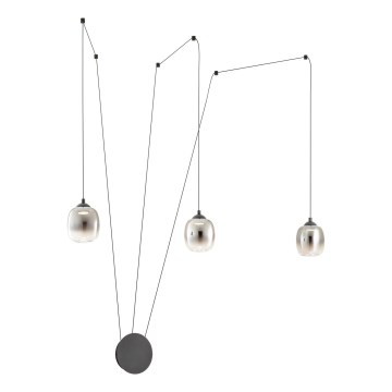 Redo 01-3485 - LED Stmívatelná nástěnná lampa KHADI 3xLED/5,5W/230V CRI 90 pr. 12 cm černá/kouřová