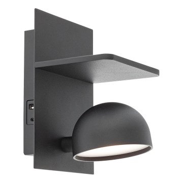 Redo 01-3491 - LED Nástěnné bodové svítidlo SEIBI LED/7W/230V USB CRI 90 černá