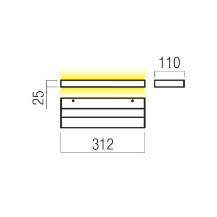 Redo 01-3553 - LED Nástěnné svítidlo SEED LED/15W/230V černá