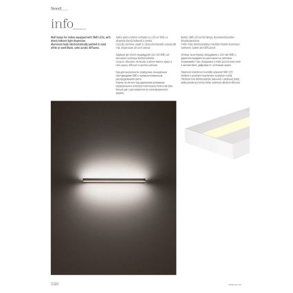 Redo 01-3555 - LED Nástěnné svítidlo SEED LED/30W/230V černá