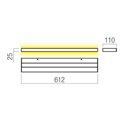 Redo 01-3555 - LED Nástěnné svítidlo SEED LED/30W/230V černá