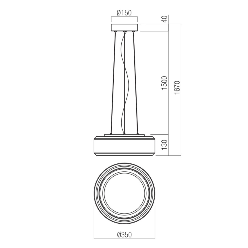 Redo 01-3591 - LED Lustr na lanku SOLERA LED/24W/230V pr. 35 cm CRI 93 3000/4000K šedá