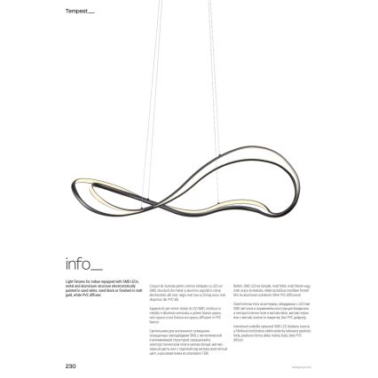 Redo 01-3599 - LED Stmívatelný lustr na lanku TEMPEST LED/58W/230V černá