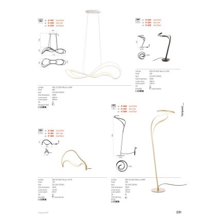 Redo 01-3599 - LED Stmívatelný lustr na lanku TEMPEST LED/58W/230V černá