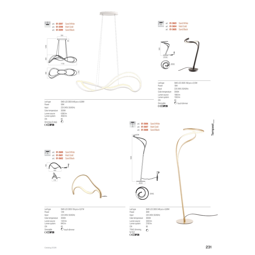 Redo 01-3599 - LED Stmívatelný lustr na lanku TEMPEST LED/58W/230V černá