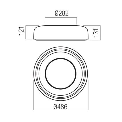 Redo 01-3721 - LED Stropní svítidlo DIP LED/30W/230V 2700/3000/4000/5000/6500K CRI 90 pr. 48,6 cm béžová