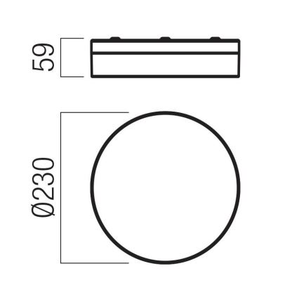 Redo 01-3735 - LED Koupelnové stropní svítidlo FRISBI LED/12W/230V pr. 23 cm CRI 90 3000/4000K IP44 černá