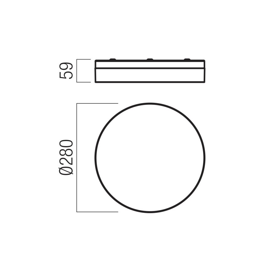 Redo 01-3736 - LED Koupelnové stropní svítidlo FRISBI LED/18W/230V pr. 28 cm CRI 90 3000/4000K IP44 černá