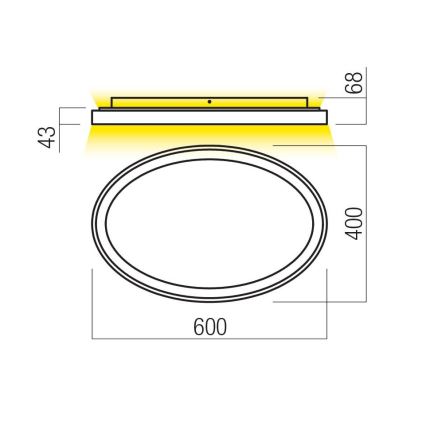 Redo 01-3807 - LED Stmívatelné stropní svítidlo NOBU LED/60W/230V 3000/4000K CRI 90 zlatá
