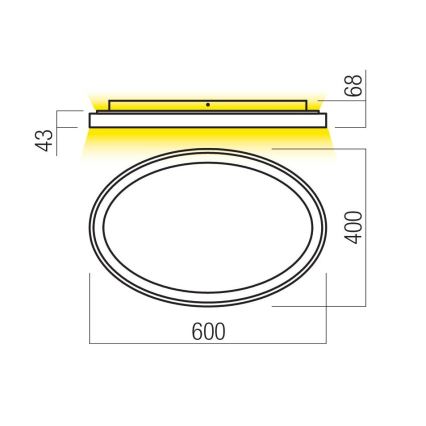 Redo 01-3808 - LED Stmívatelné stropní svítidlo NOBU LED/60W/230V 3000/4000K CRI 90 černá