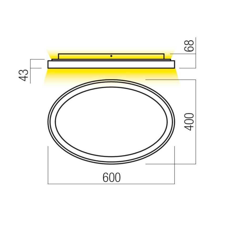 Redo 01-3808 - LED Stmívatelné stropní svítidlo NOBU LED/60W/230V 3000/4000K CRI 90 černá