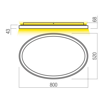 Redo 01-3810 - LED Stmívatelné stropní svítidlo NOBU LED/80W/230V 3000/4000K CRI 90 zlatá