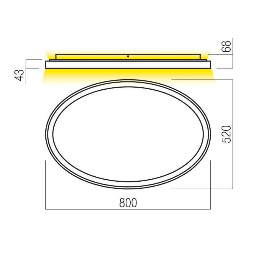 Redo 01-3810 - LED Stmívatelné stropní svítidlo NOBU LED/80W/230V 3000/4000K CRI 90 zlatá