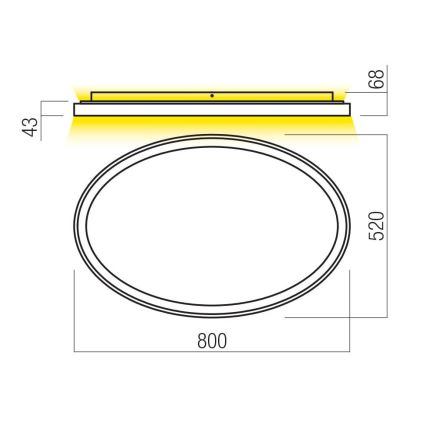 Redo 01-3811 - LED Stmívatelné stropní svítidlo NOBU LED/80W/230V 3000/4000K CRI 90 černá