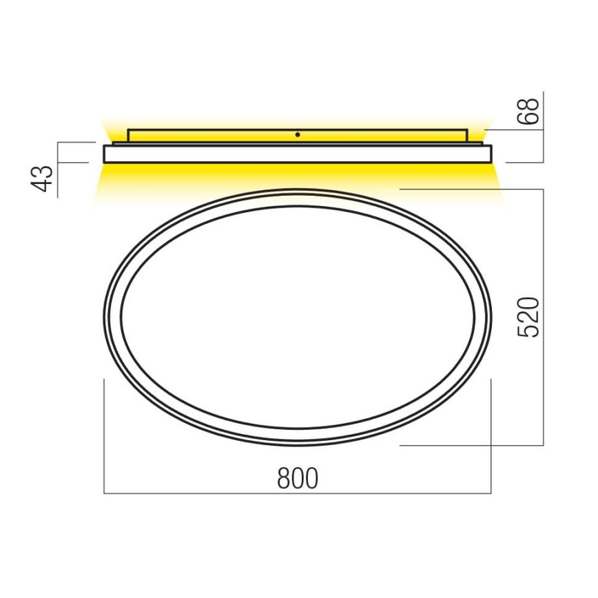 Redo 01-3811 - LED Stmívatelné stropní svítidlo NOBU LED/80W/230V 3000/4000K CRI 90 černá