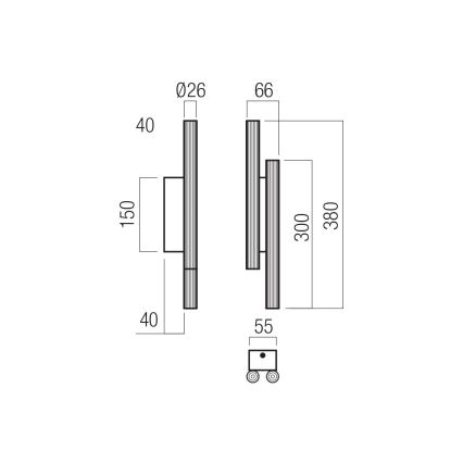 Redo 01-3852 - LED Nástěnné svítidlo NIKOS 4xLED/4W/230V CRI 90 černá