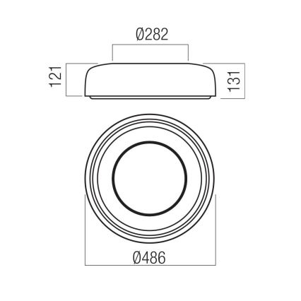Redo 01-3940 - LED Stropní svítidlo DIP LED/30W/230V 2700/3000/4000/5000/6500K CRI 90 pr. 48,6 cm bílá