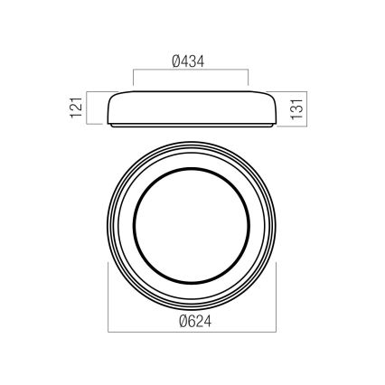 Redo 01-3941 - LED Stropní svítidlo DIP LED/40W/230V 2700/3000/4000/5000/6500K CRI 90 pr. 62,4 cm bílá