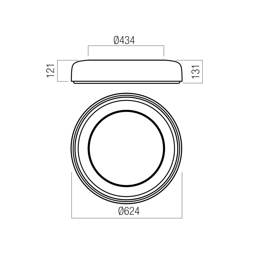 Redo 01-3941 - LED Stropní svítidlo DIP LED/40W/230V 2700/3000/4000/5000/6500K CRI 90 pr. 62,4 cm bílá