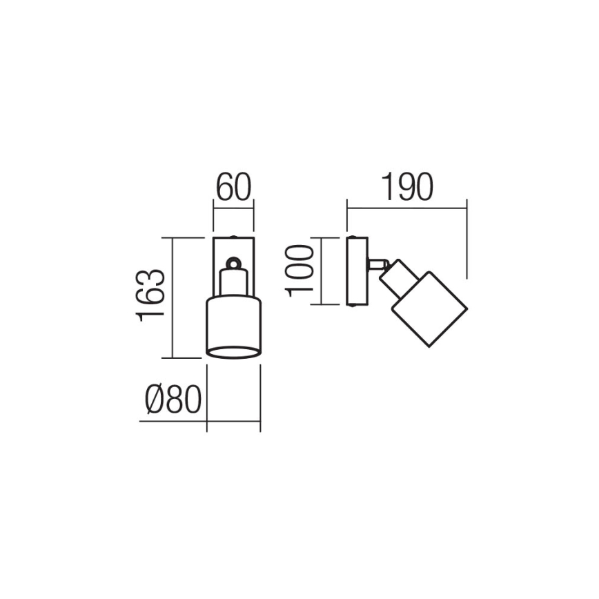Redo 01-3984 - Nástěnné bodové svítidlo ROTIS 1xE14/15W/230V
