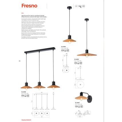 Redo 01-4053 - Nástěnná lampa FRESNO 1xE27/42W/230V