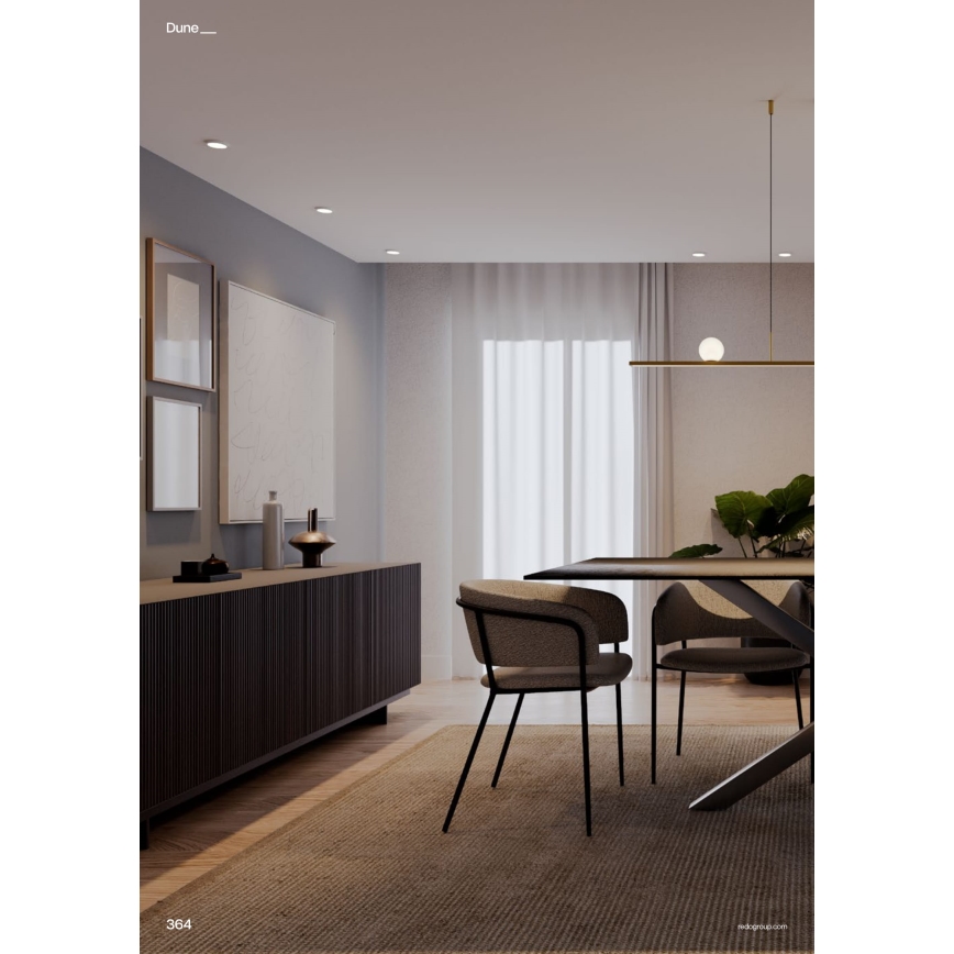 Redo 01-4301 - LED Stmívatelný lustr na lanku DUNE LED/48W/230V 3000K CRI 90 bílá/zlatá