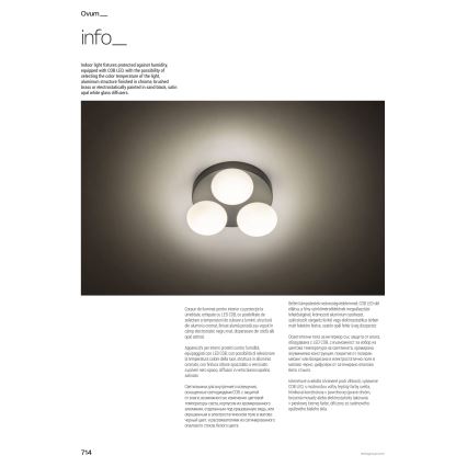 Redo 01-4308 - LED Koupelnové stropní svítidlo OVUM 3xLED/5W/230V 3000/4000K CRI 90 pr. 24 cm IP44 bílá/černá