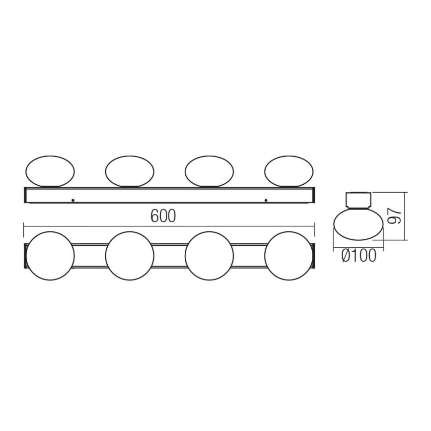 Redo 01-4309 - LED Koupelnové stropní svítidlo OVUM 4xLED/5W/230V 3000/4000K CRI 90 IP44 bílá/lesklý chrom