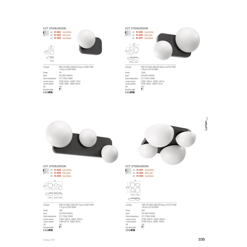 Redo 01-4333 - LED Stropní svítidlo LUMIEN 4xLED/26W/230V 2700/3000K CRI 90 bílá/černá