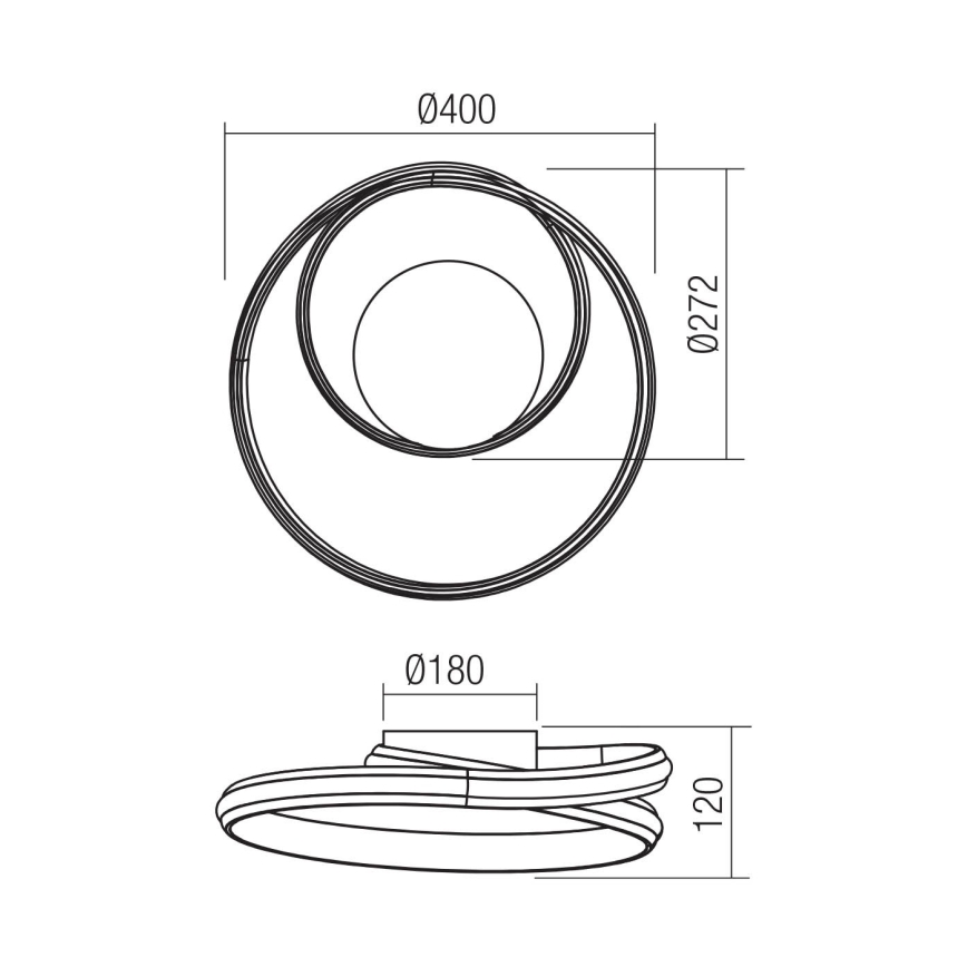 Redo 01-4356 - LED Stmívatelné nástěnné svítidlo TORSION LED/30W/230V 2700/3000/4000K CRI 90 černá