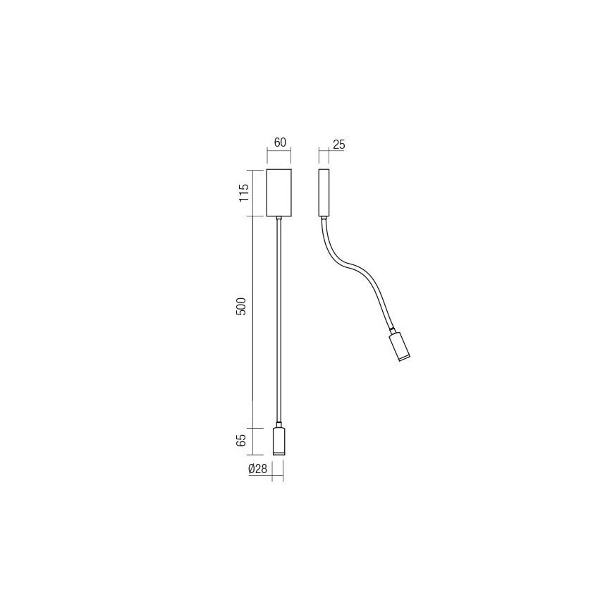 Redo 01-4475 - LED Flexibilní lampička WALLIE LED/3W/230V CRI 90 USB bronzová