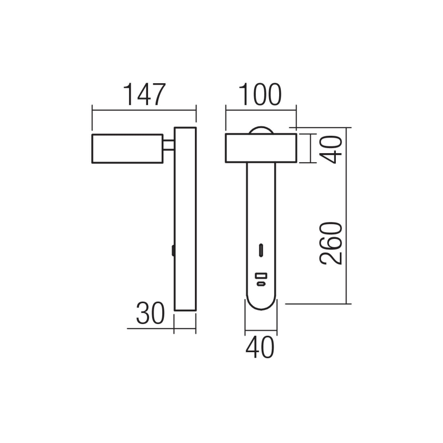 Redo 01-4640 - LED Nástěnné svítidlo SADES LED/6W/230V CRI 90 USB bílá