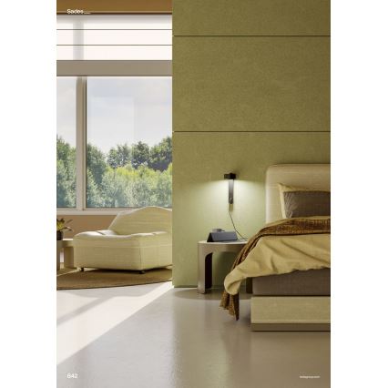 Redo 01-4643 - LED Nástěnné svítidlo SADES LED/6W/230V CRI 90 USB černá