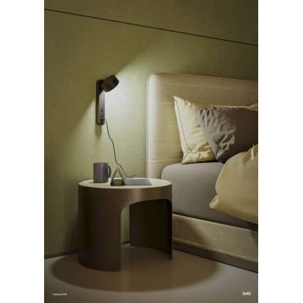 Redo 01-4643 - LED Nástěnné svítidlo SADES LED/6W/230V CRI 90 USB černá