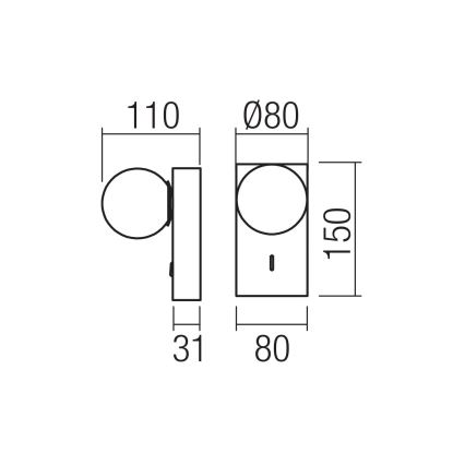 Redo 01-4657 - LED Nástěnné svítidlo NORMA LED/5W/230V CRI 90 USB bílá/zlatá