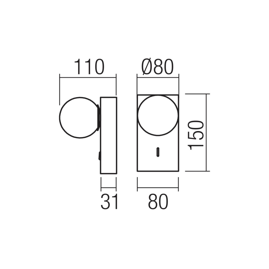 Redo 01-4657 - LED Nástěnné svítidlo NORMA LED/5W/230V CRI 90 USB bílá/zlatá