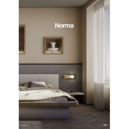 Redo 01-4661 - LED Nástěnné svítidlo NORMA LED/5W/230V + LED/3W CRI 90 USB bílá/zlatá
