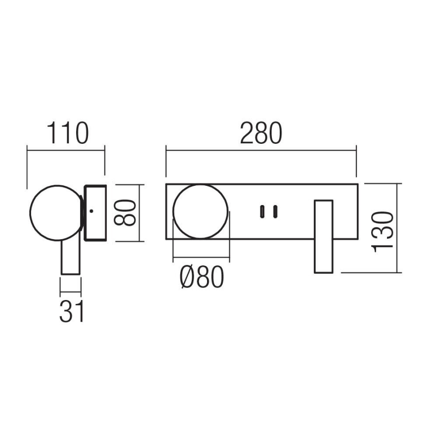 Redo 01-4662 - LED Nástěnné svítidlo NORMA LED/5W/230V + LED/3W CRI 90 USB bílá/bronzová