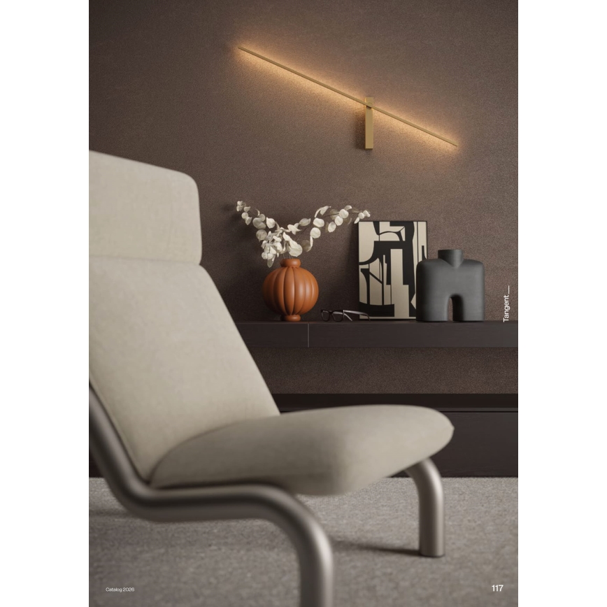 Redo 01-4672 - LED Nástěnné svítidlo TANGENT LED/6W/230V 2700/2850/3000K 73 cm CRI 90 zlatá