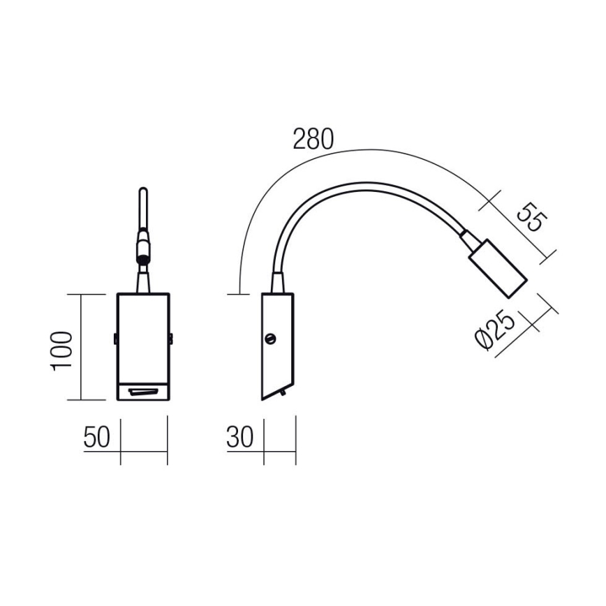Redo 01-4802 - LED Flexibilní lampička HELLO LED/3W/230V bronzová