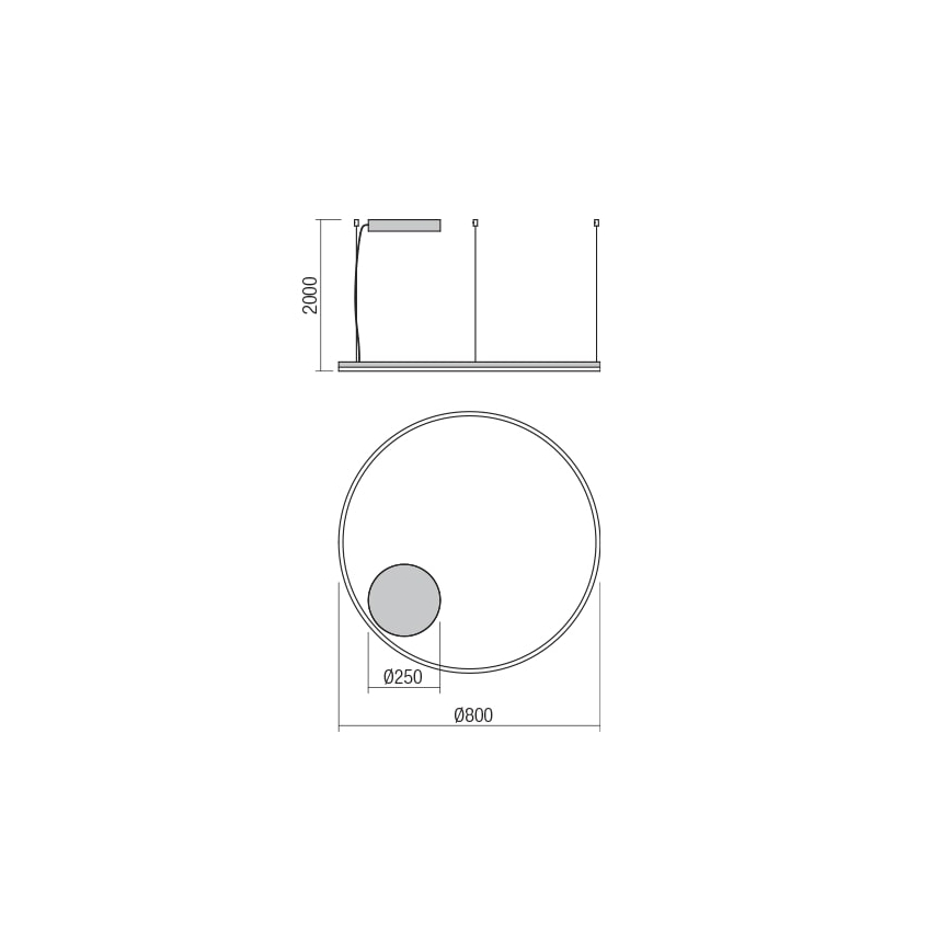 Redo 01-4877 - LED Stmívatelný lustr na lanku ORBIT LED/55W/230V 2700/3000K bronz