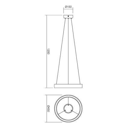 Redo 01-671 - LED Lustr na lanku LOOP LED/38W/230V pr. 45 cm bílá